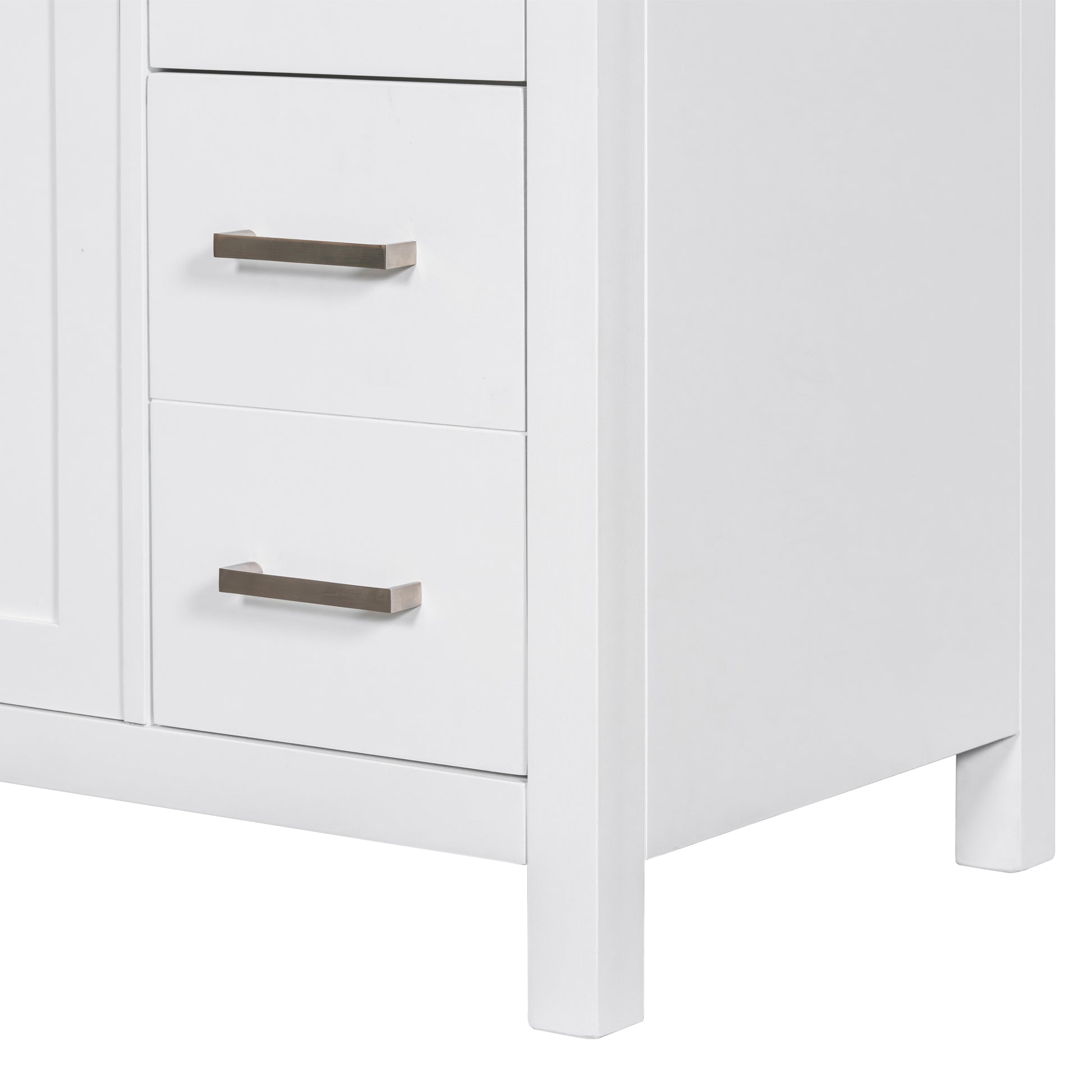 Cabinet Only 36" White Bathroom Vanity Sink Not Included White Solid Wood Mdf Resin