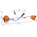 52Cc Weed Eater Wacker Gas Powered, 2 In 1 String Trimme,With 10'' Brush Cutter,Rubber Handle & Shoulder Strap Included Orange Aluminum