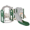 Toddler Slide And Swing Set 8 In 1, Kids Playground Climber Slide Playset With Basketball Hoop Freestanding Combination For Babies Indoor & Outdoor Green Hdpe Indoor & Outdoor Use