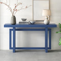 Contemporary Console Table With Wood Top, Extra Long Entryway Table For Entryway, Hallway, Living Room, Foyer, Corridor Navy Blue Solid Wood Mdf