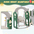 Toddler Slide And Swing Set 8 In 1, Kids Playground Climber Slide Playset With Basketball Hoop Freestanding Combination For Babies Indoor & Outdoor Green Hdpe Indoor & Outdoor Use