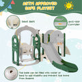 Toddler Slide And Swing Set 8 In 1, Kids Playground Climber Slide Playset With Basketball Hoop Freestanding Combination For Babies Indoor & Outdoor Green Hdpe Indoor & Outdoor Use