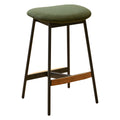 Modern Set Of 2 Bar Stools Comfortable & Stylish Counter Height And Bar Height Bar Stools,Soft Fabric Upholstered, Backless For Kitchen, Dining Room Bar Chairs Green Metal