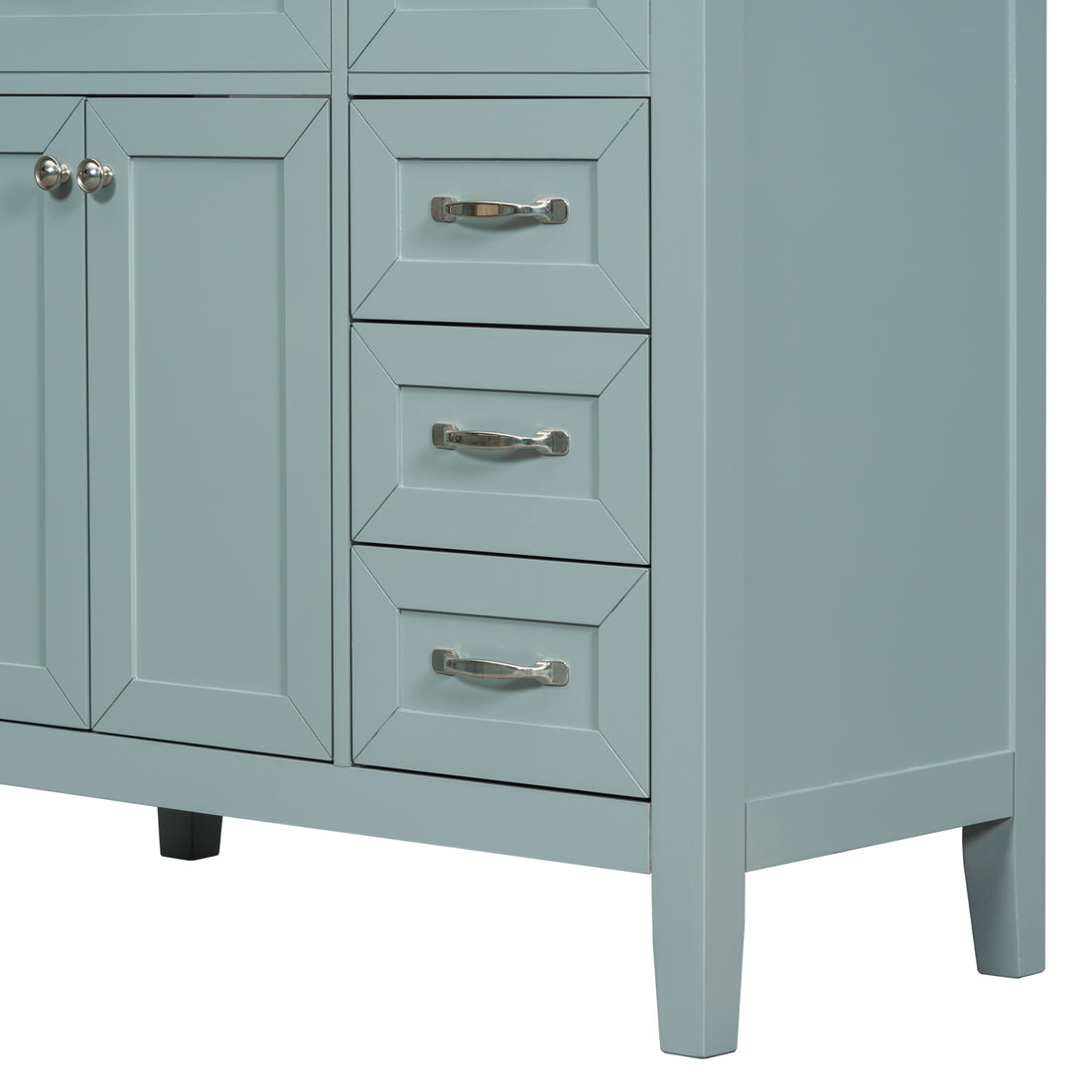 36" Bathroom Vanity With Sink Combo, Green Bathroom Cabinet With Drawers, Solid Frame And Mdf Board Green Solid Wood Mdf