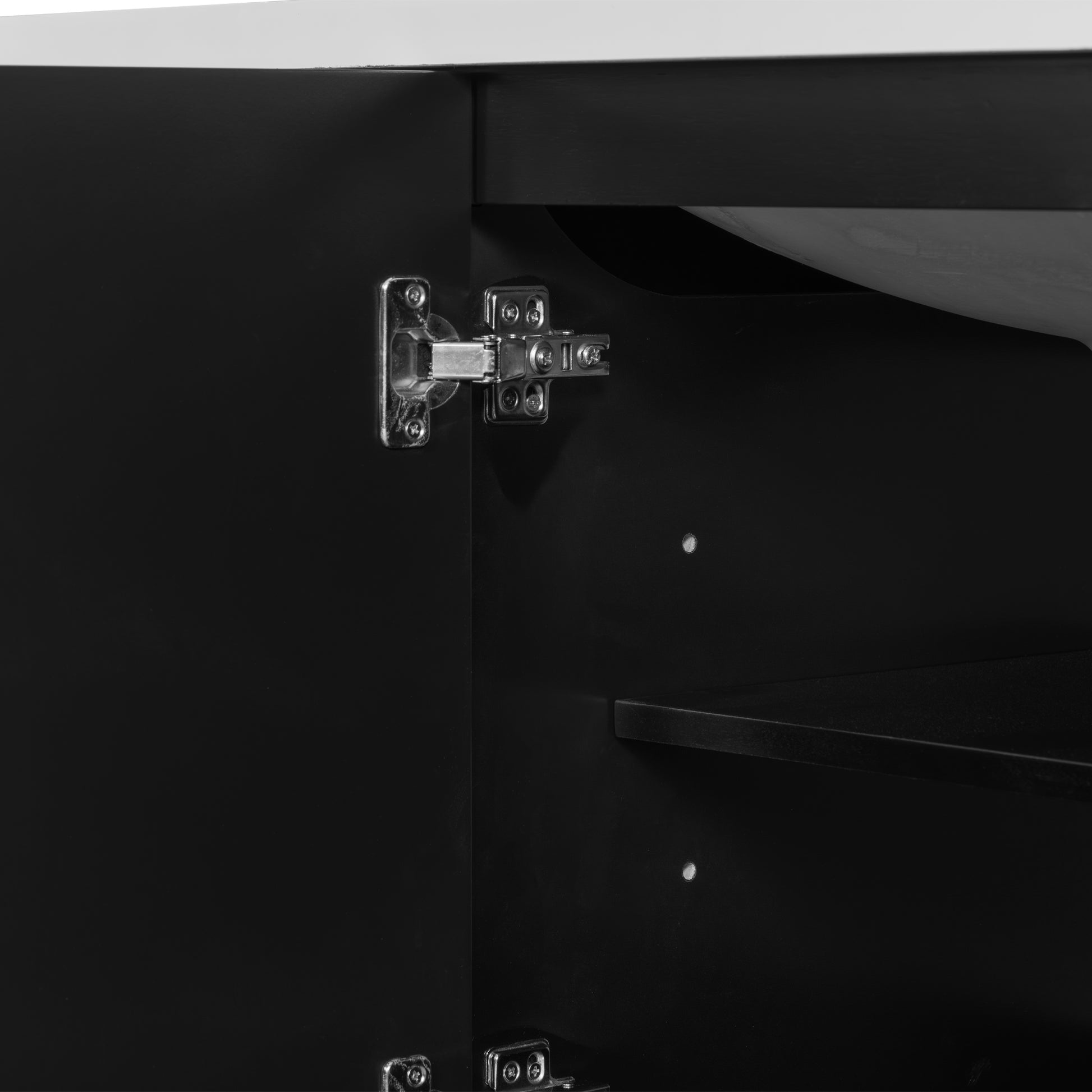 36" Bathroom Vanity With Sink Combo, One Cabinet And Three Drawers, Solid Wood And Mdf Board, Black Old Sku:Sy999505Aab Black Solid Wood Mdf