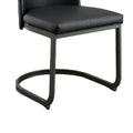 Set Of 2 Padded Blackside Chairs In Dark Gray And Black Finish Solid Black Dining Room Dining Chairs Faux Leather