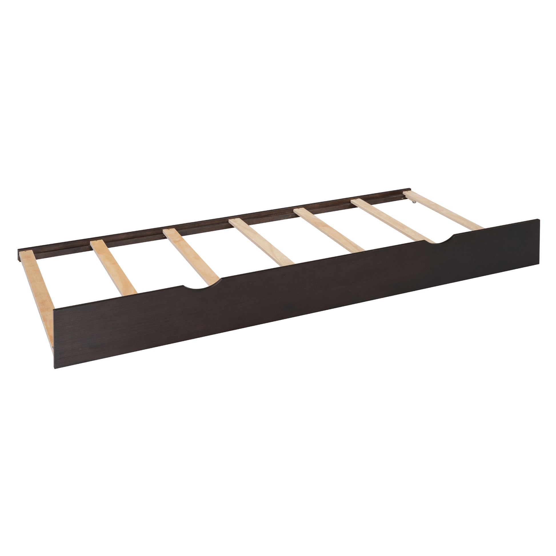 Queen Size Wooden Bed With All In One Cabinet, Shelf And Sockets,Twin Xl Trundle,Espresso Queen Espresso Solid Wood
