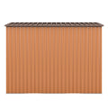 4.2 X 9.1 Ft Outdoor Storage Shed, Metal Tool Shed With Lockable Doors Vents, Utility Garden Shed For Patio Lawn Backyard,Brown Brown Metal