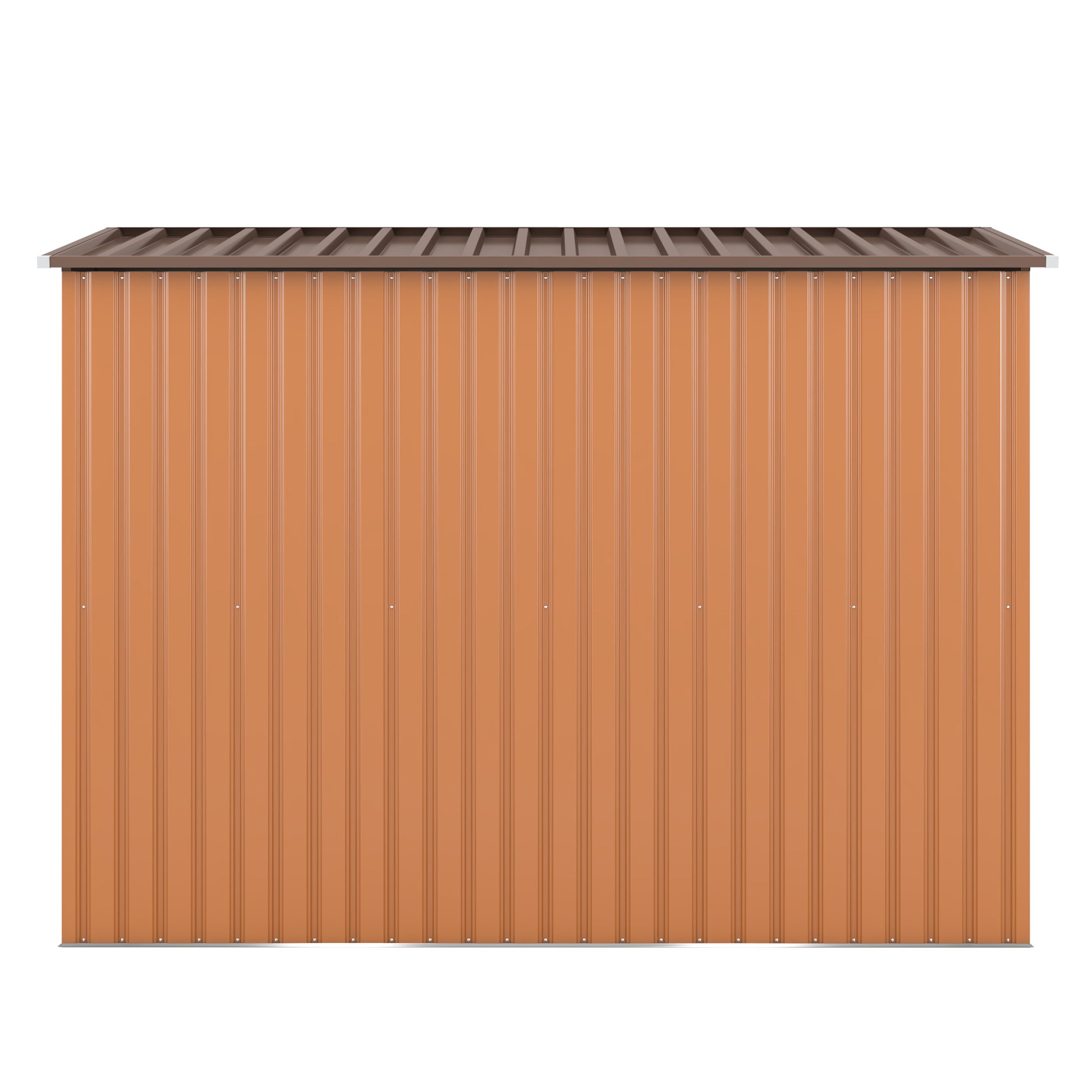 4.2 X 9.1 Ft Outdoor Storage Shed, Metal Tool Shed With Lockable Doors Vents, Utility Garden Shed For Patio Lawn Backyard,Brown Brown Metal