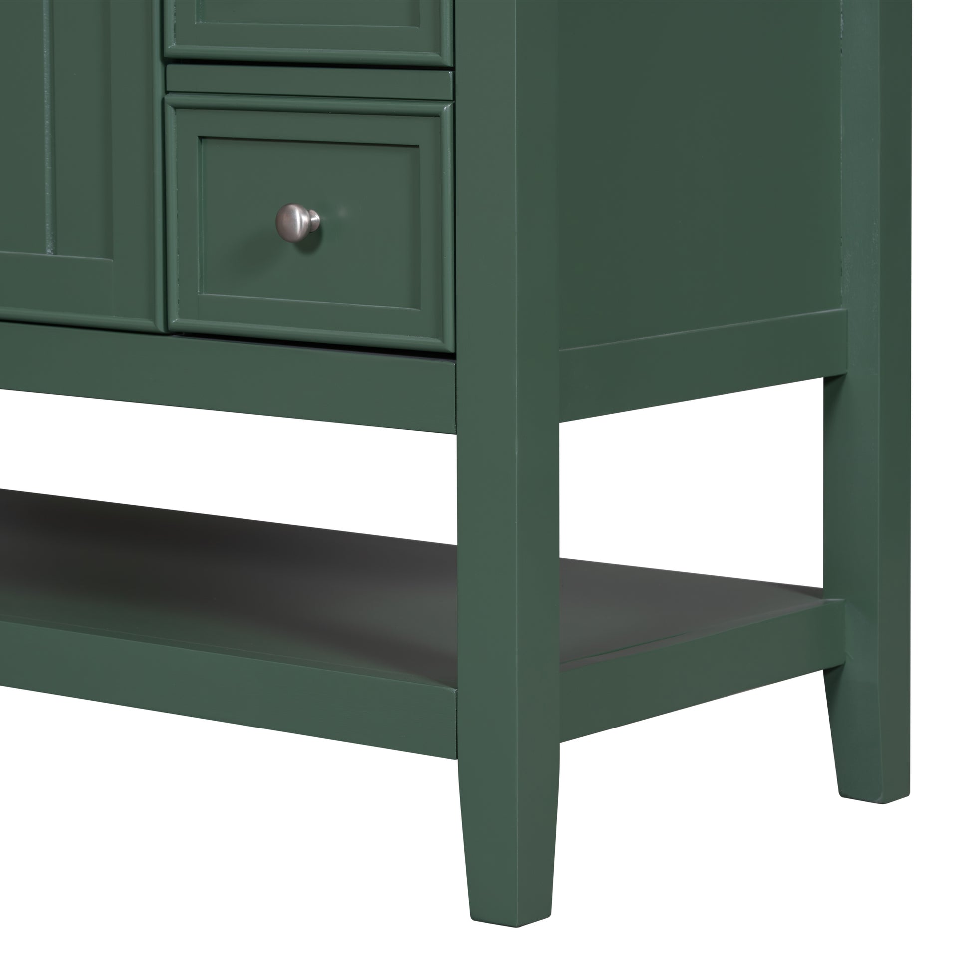 36" Bathroom Vanity With Sink Combo, One Cabinet And Three Drawers, Solid Wood And Mdf Board, Green Green Solid Wood Mdf