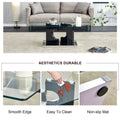 A Rectangular Modern And Fashionable Coffee Table With Tempered Glass Tabletop And Black Mdf Legs. Suitable For Living Room.47.2