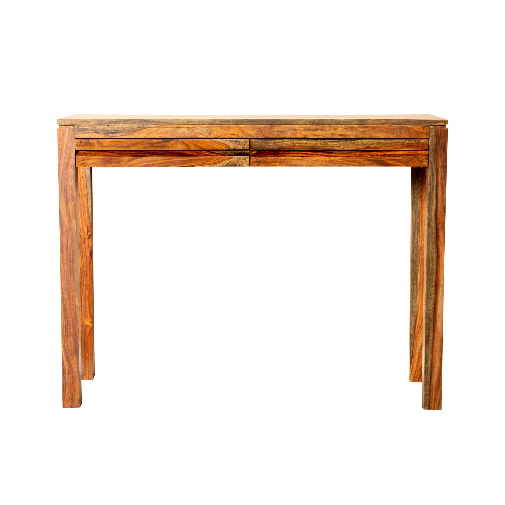 Warm Chestnut 2 Drawer Console Table Brown Light Brown Primary Living Space Contemporary,Modern Freestanding Sheesham Drawers Console Tables Wood Parsons