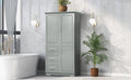 Tall and Wide Storage Cabinet with Doors for Bathroom grey-mdf