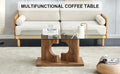 A Rectangular Modern And Fashionable Coffee Table With Tempered Glass Tabletop And Wooden Color Mdf Legs. Suitable For Living Room.47.2