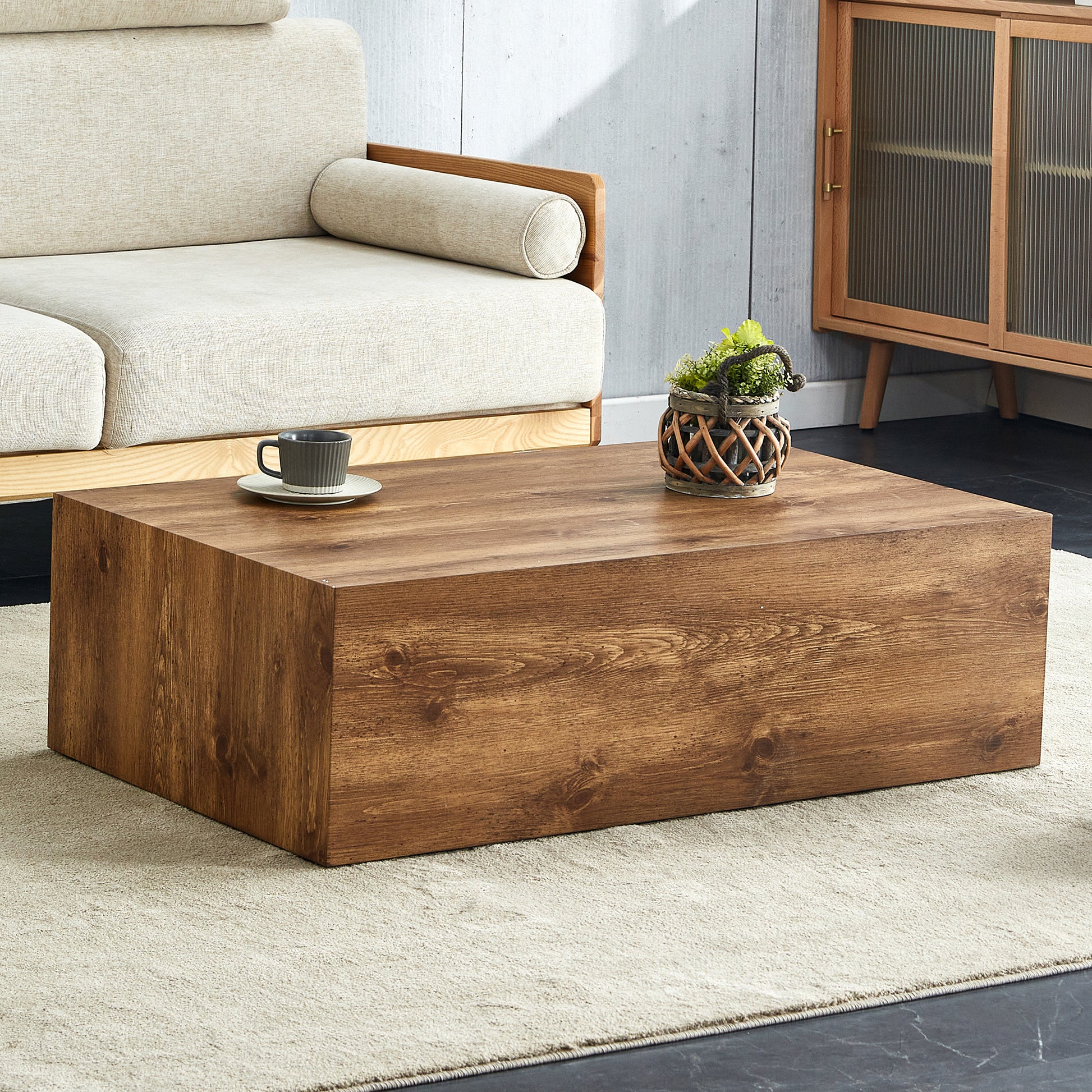 Modern Mdf Coffee Table With Wood Texture Pattern 39.37X23.62X11.81 Inches Stylish And Durable Design Wood Mdf