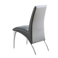 Set Of 2 Padded Grayside Chairs In Chrome Solid Gray Dining Room Side Chair Faux Leather