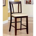 Set Of 2 Padded Ivorycounter Height Chairs In Dark Cherry Finish Solid Cherry Dining Room Dining Chairs Wood