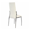 Set Of 2 Padded Whitedining Chairs In Chrome Finish Solid White Dining Room Dining Chairs Faux Leather