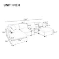 Modern Large U Shape Sectional Sofa, 2 Large Chaise With Removable Ottomans For Living Room Grey Polyester Primary Living Space Pillow Back American Design Polyester 6 Seat