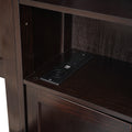 Full Size Wooden Bed With All In One Cabinet, Shelf And Sockets,Twin Size Trundle, Espresso Full Espresso Solid Wood