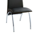 Upholstered Side Chairs In Black And Chrome, Set Of 2 Solid Black Dining Room Side Chair Faux Leather