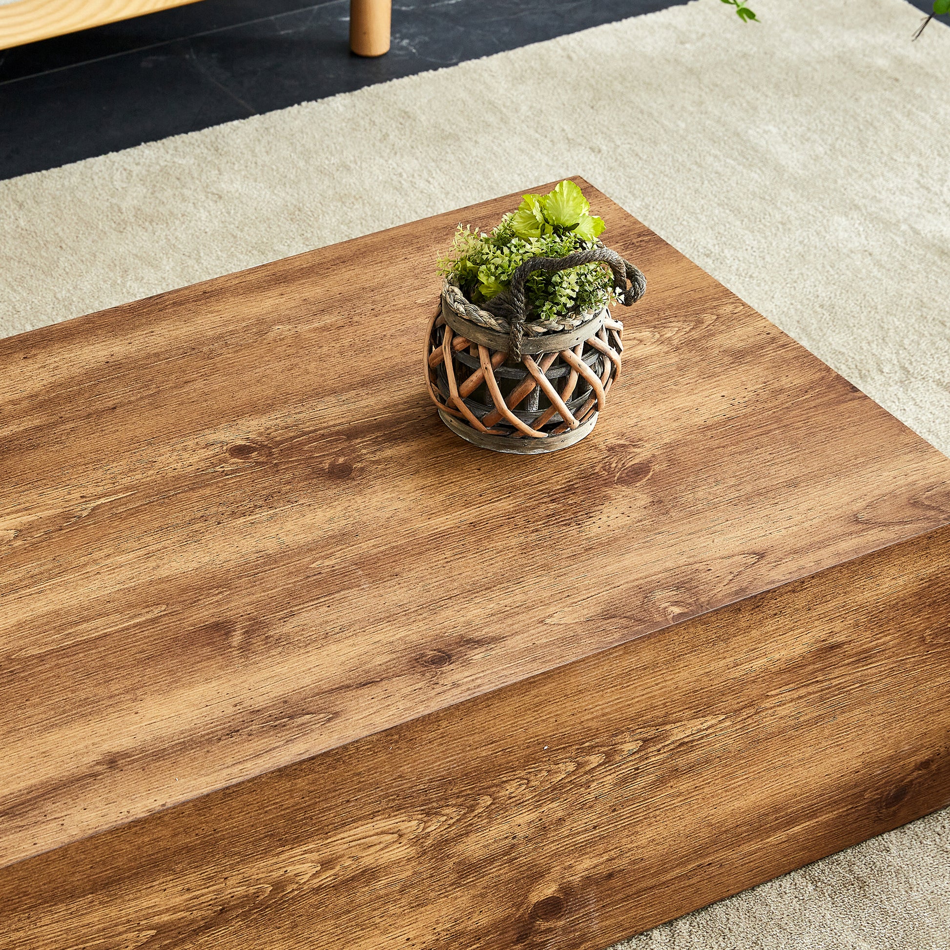 Modern Mdf Coffee Table With Wood Texture Pattern 39.37X23.62X11.81 Inches Stylish And Durable Design Wood Mdf