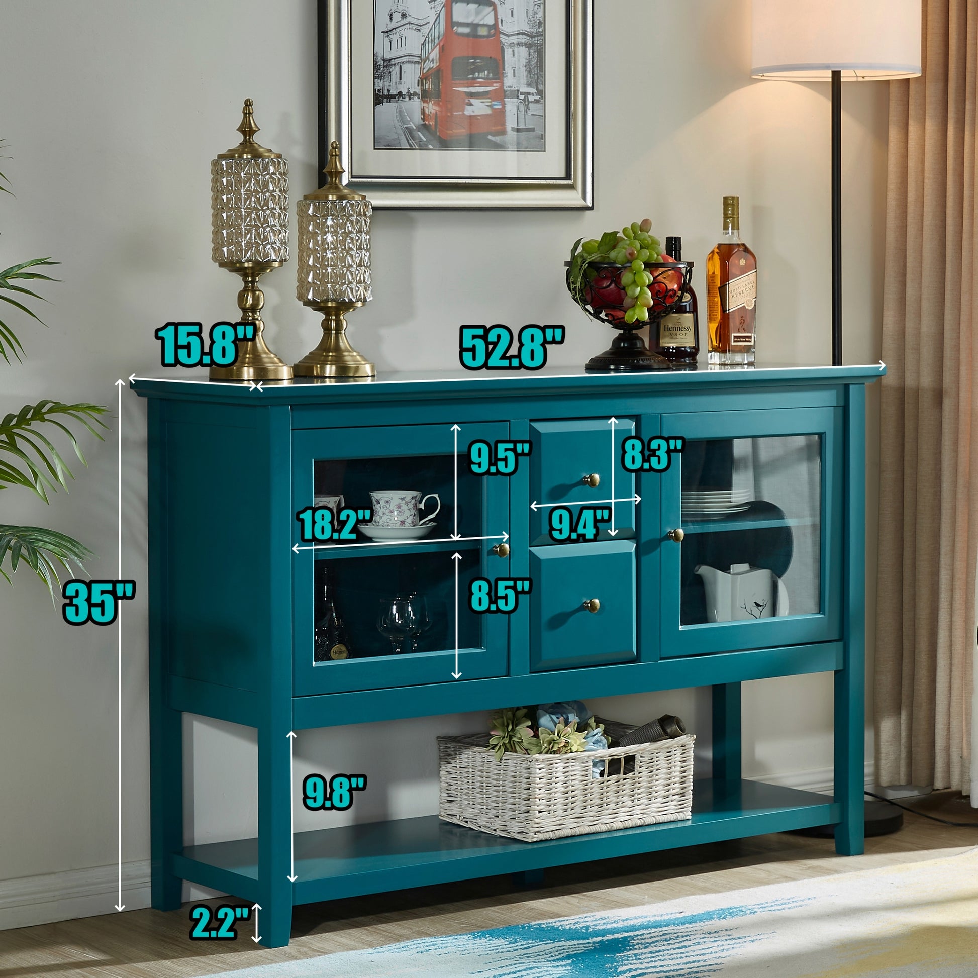 52" Modern Sideboard Storage With Adjustable