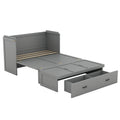 Full Size Murphy Bed With Usb Port And A Large Drawer, Gray Gray Solid Wood Mdf