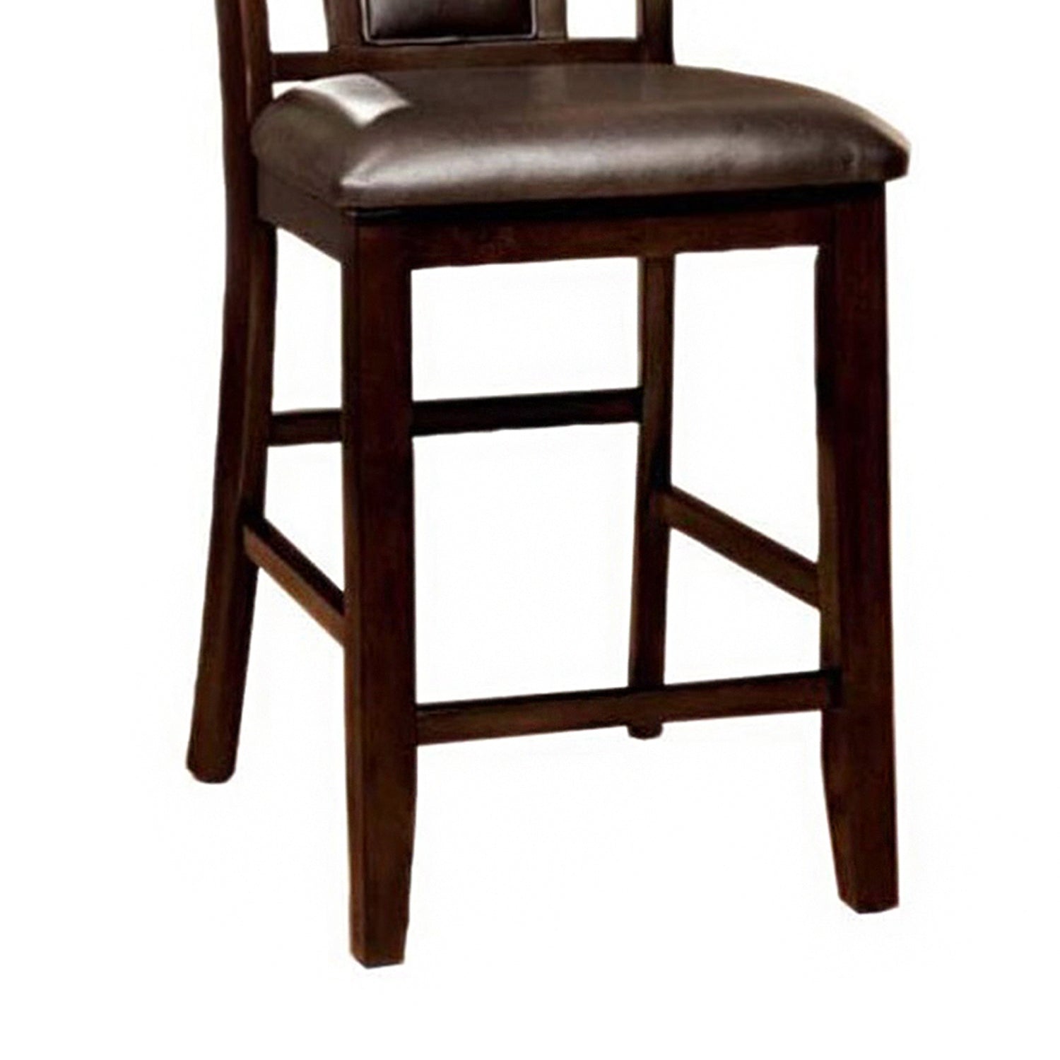 Set Of 2 Padded Espressocounter Height Chairs In Dark Cherry Finish Solid Cherry Dining Room Dining Chairs Wood