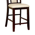 Set Of 2 Padded Ivorycounter Height Chairs In Dark Cherry Finish Solid Cherry Dining Room Dining Chairs Wood