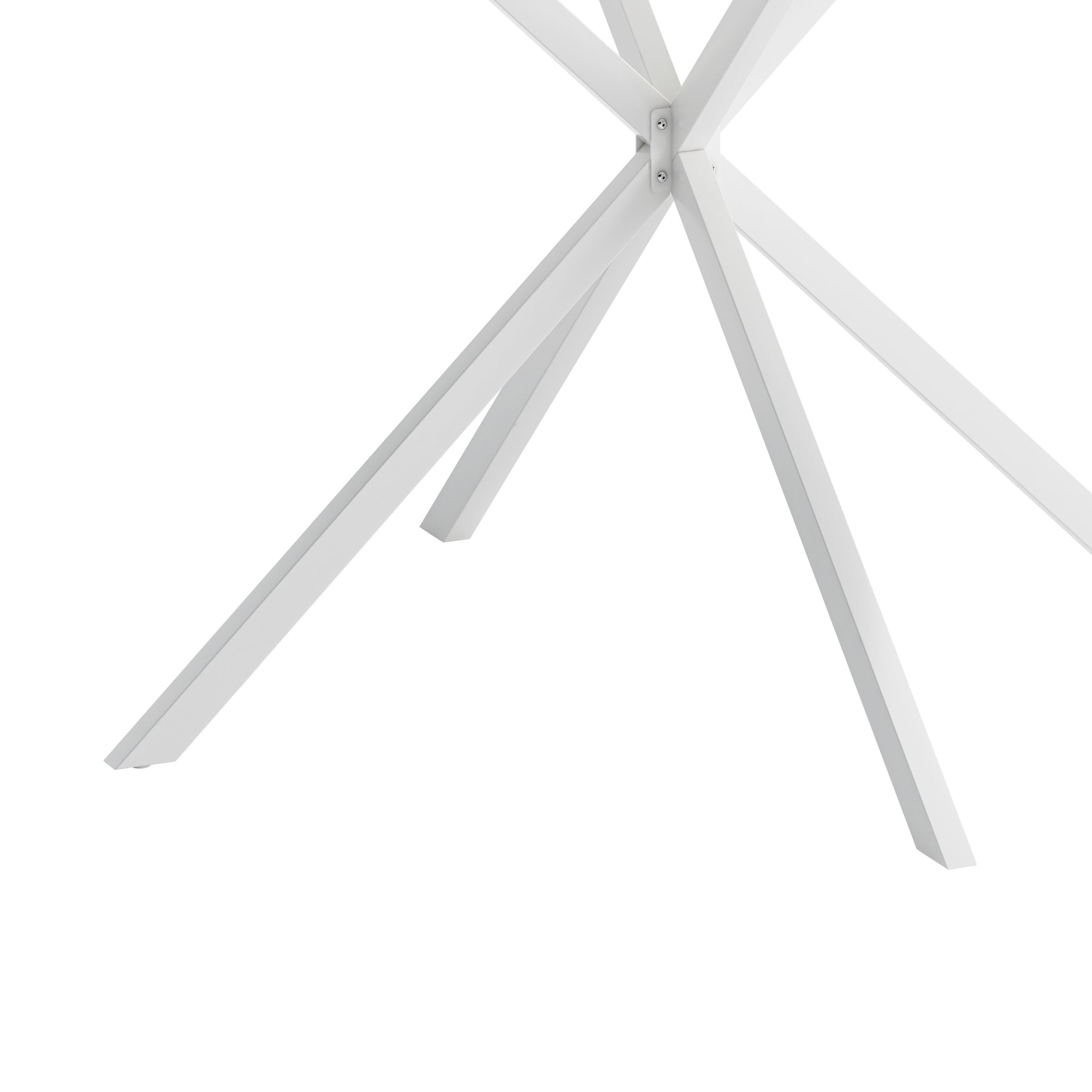 47.24'' Modern Cross Leg Round Dining Table, White white-mdf+metal