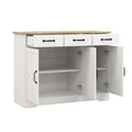 Farmhouse Buffet Cabinet Storage Sideboard With 3 Drawers And 3 Doors For Dining Living Room Kitchen Cupboard White White Mdf