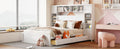 Queen Size Wooden Bed With All In One Cabinet, Shelf And Sockets, White White Solid Wood