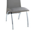 Set Of 2 Padded Grayside Chairs In Chrome Solid Gray Dining Room Side Chair Faux Leather