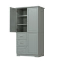 Tall and Wide Storage Cabinet with Doors for Bathroom grey-mdf