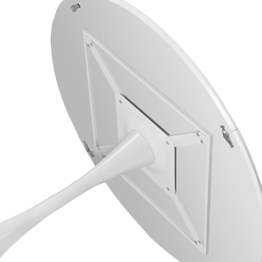 42.13"Modern Round Dining Table,Four Patchwork Tabletops With White Solid Wood Veneer Table Top,Metal Base Dining Table, End Table Leisure Coffee Table White Mdf Metal