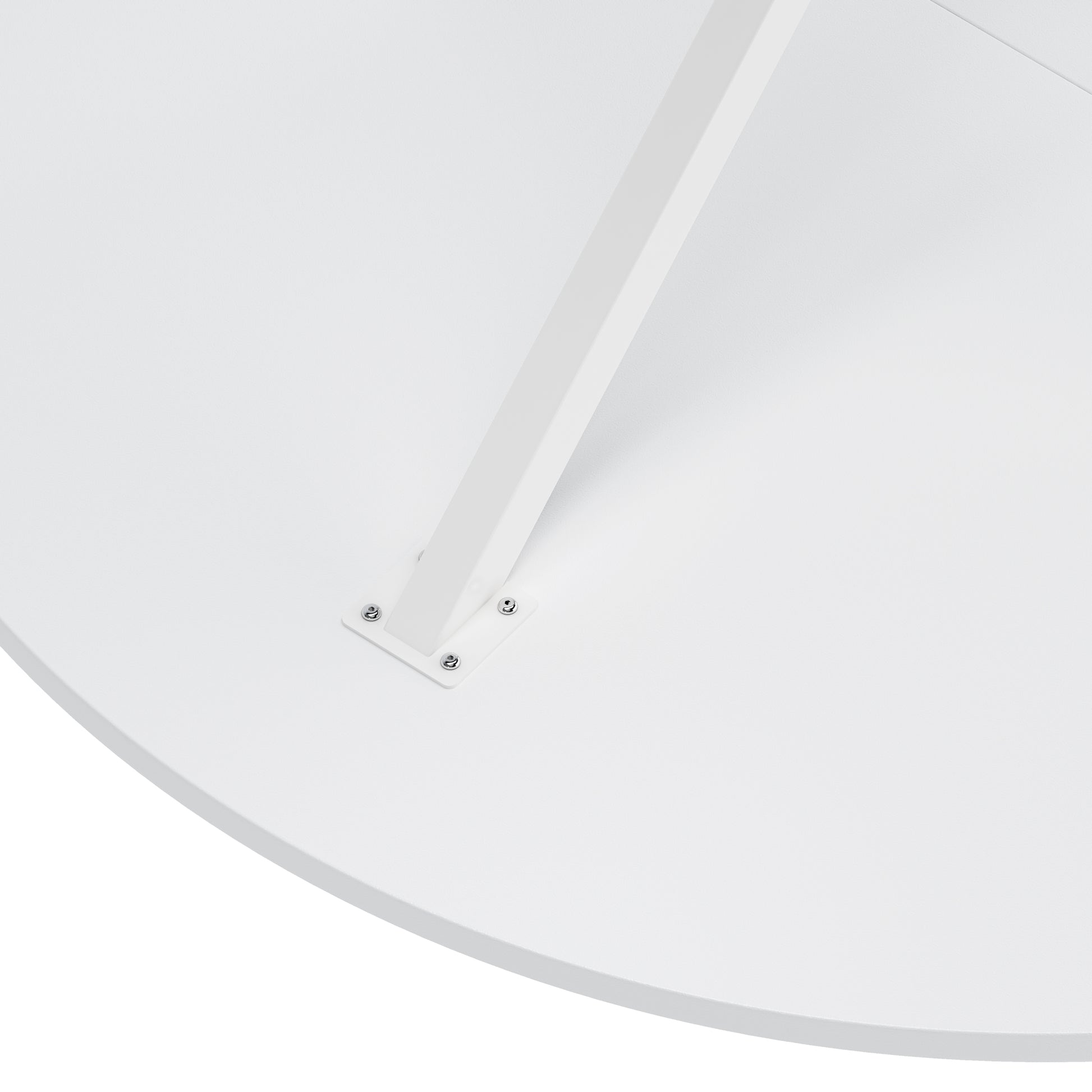 47.24'' Modern Cross Leg Round Dining Table, White Top Occasional Table, Two Piece Removable Top, Matte Finish Iron Legs White Mdf Metal