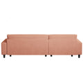 Spacious 93 Inch Orange Corduroy Sofa Bed With Two Pillows Ideal For Living Room Or Apartment, Ensuring A Roomy & Uncluttered Space Orange Corduroy 3 Seat