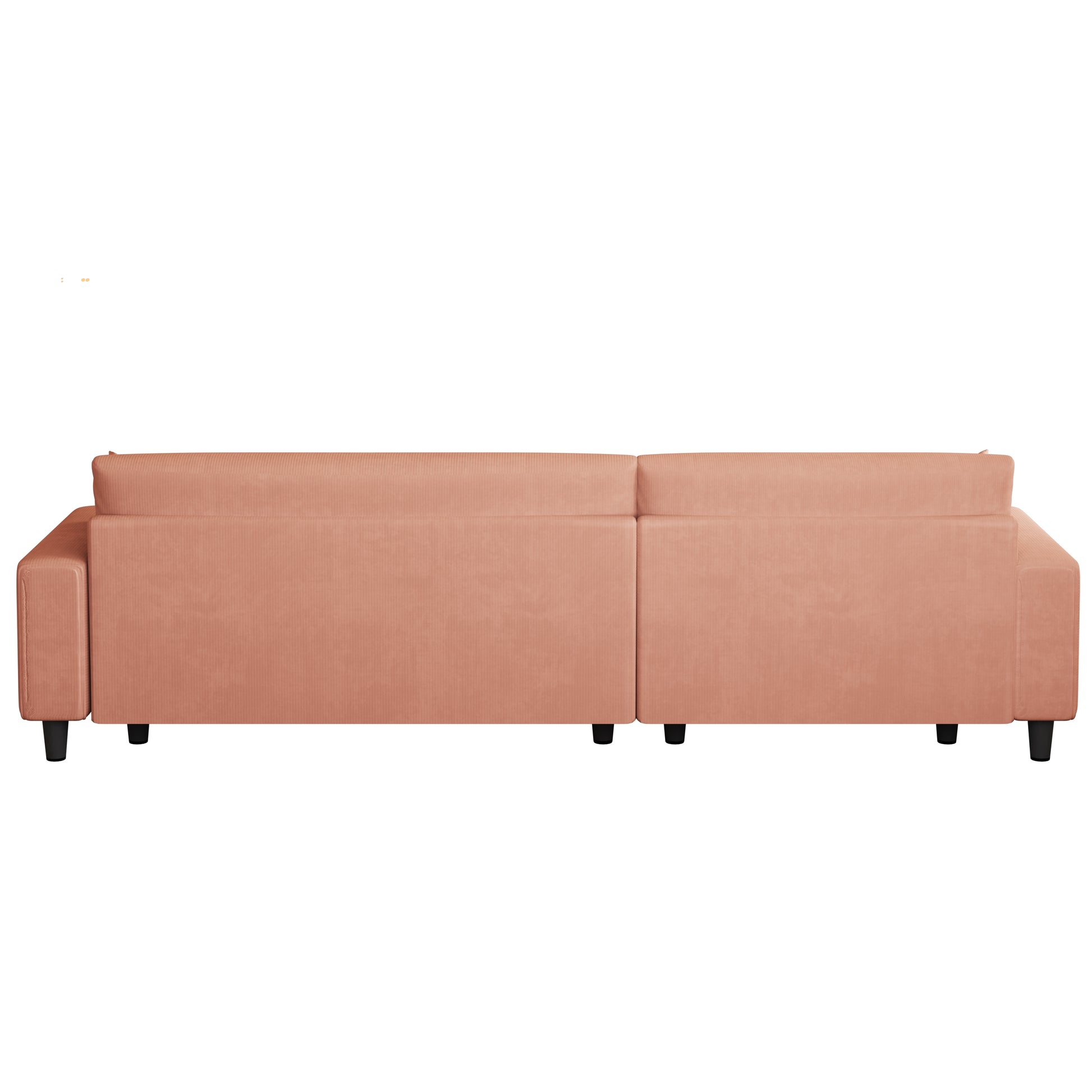 Spacious 93 Inch Orange Corduroy Sofa Bed With Two Pillows Ideal For Living Room Or Apartment, Ensuring A Roomy & Uncluttered Space Orange Corduroy 3 Seat