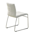 Set Of 2Upholstered Side Chairs In White And Chrome Solid White Dining Room Metal