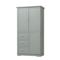 Tall and Wide Storage Cabinet with Doors for Bathroom grey-mdf