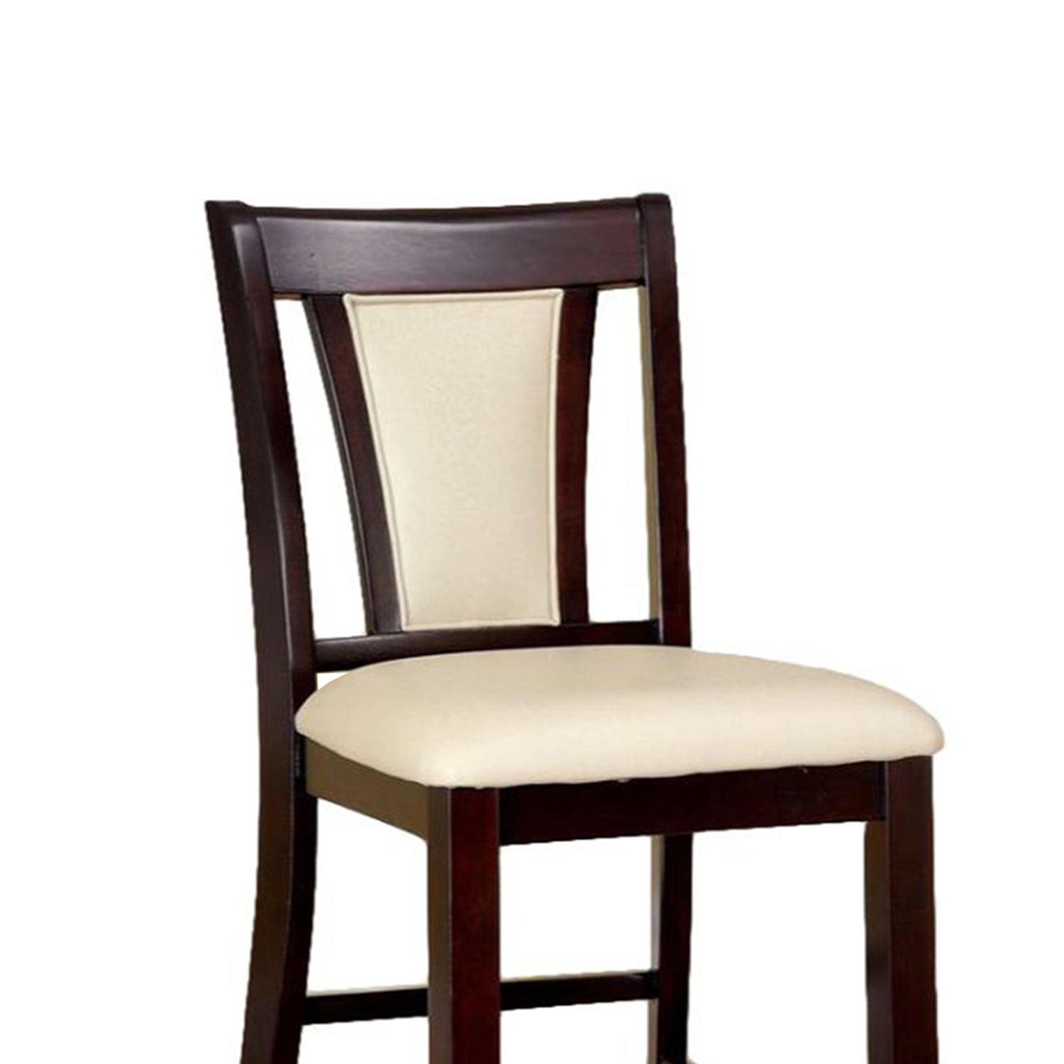 Set Of 2 Padded Ivorycounter Height Chairs In Dark Cherry Finish Solid Cherry Dining Room Dining Chairs Wood