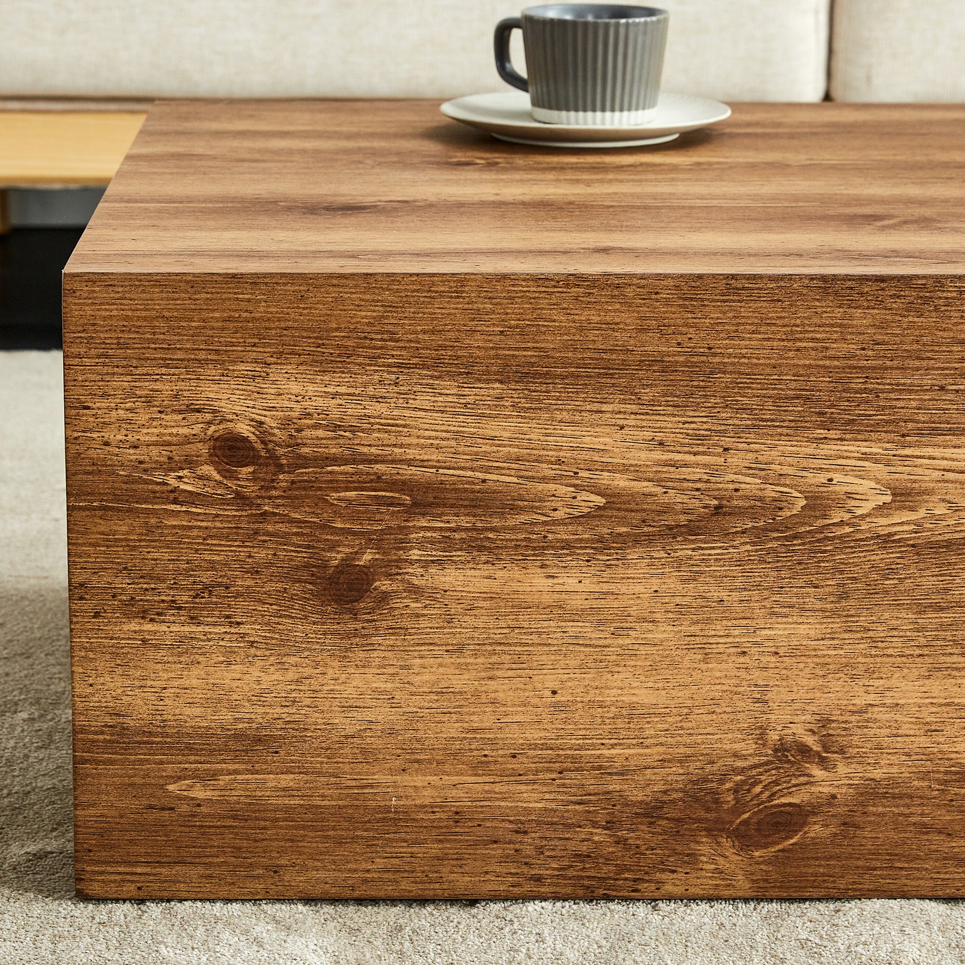 Modern Mdf Coffee Table With Wood Texture Pattern 39.37X23.62X11.81 Inches Stylish And Durable Design Wood Mdf