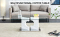 A Rectangular Modern And Fashionable Coffee Table With Tempered Glass Tabletop And White Mdf Legs. Suitable For Living Room.47.2