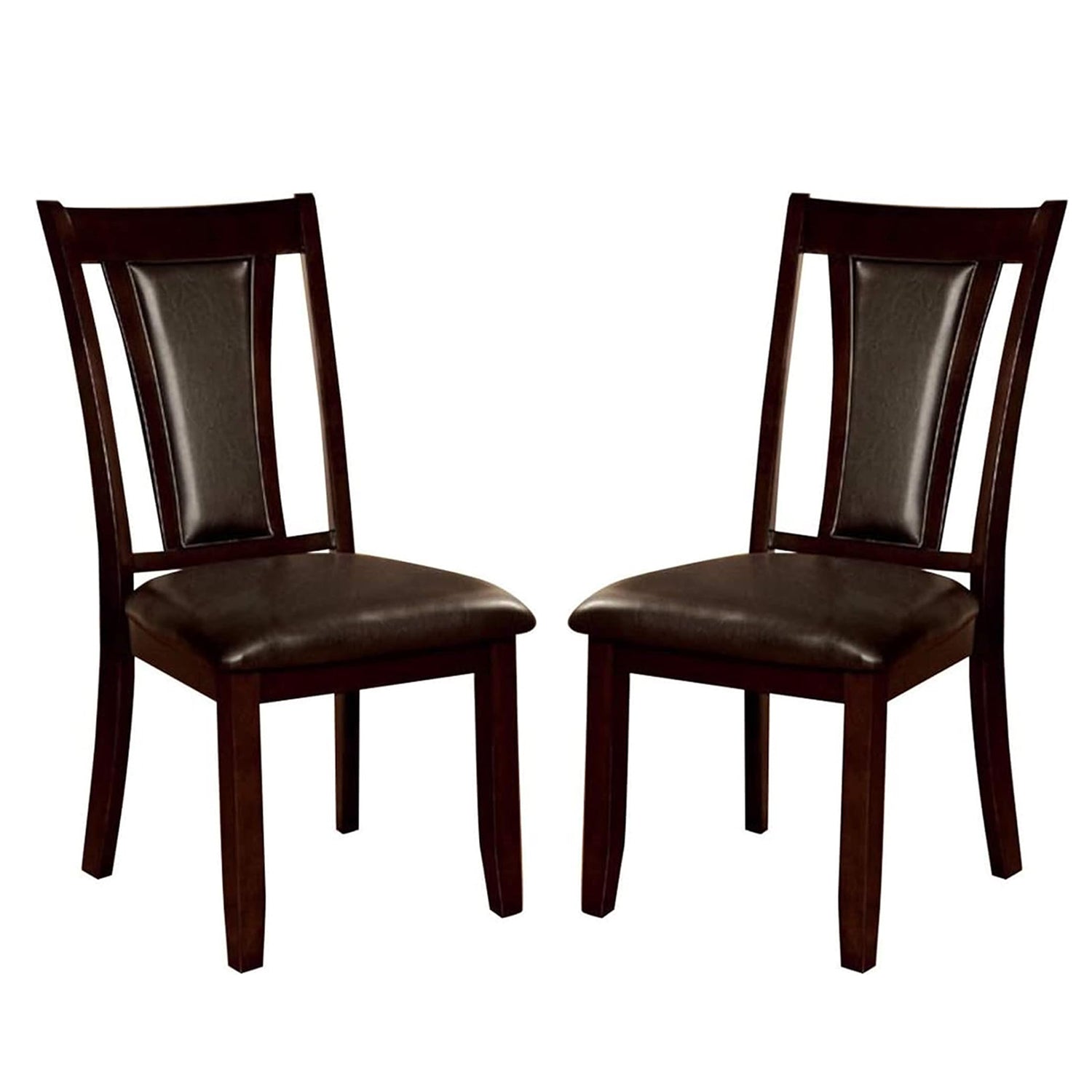 Set Of 2 Padded Espressoside Chairs In Dark Cherry Finish Solid Cherry Dining Room Dining Chairs Wood