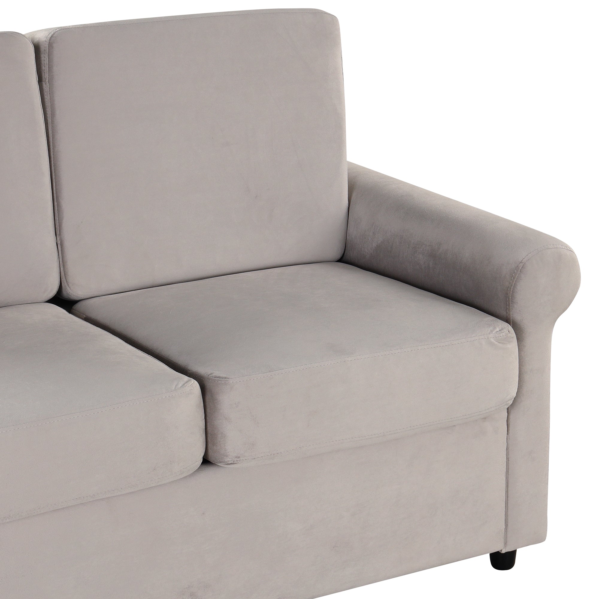 57.4" Pull Out Sofa Bed,Sleeper Sofa Bed with Premium light gray-foam-velvet