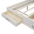 Full Size Wooden Daybed With 3 Storage Drawers, Upper Soft Board, Shelf, And A Set Of Sockets And Usb Ports, White White Solid Wood Mdf