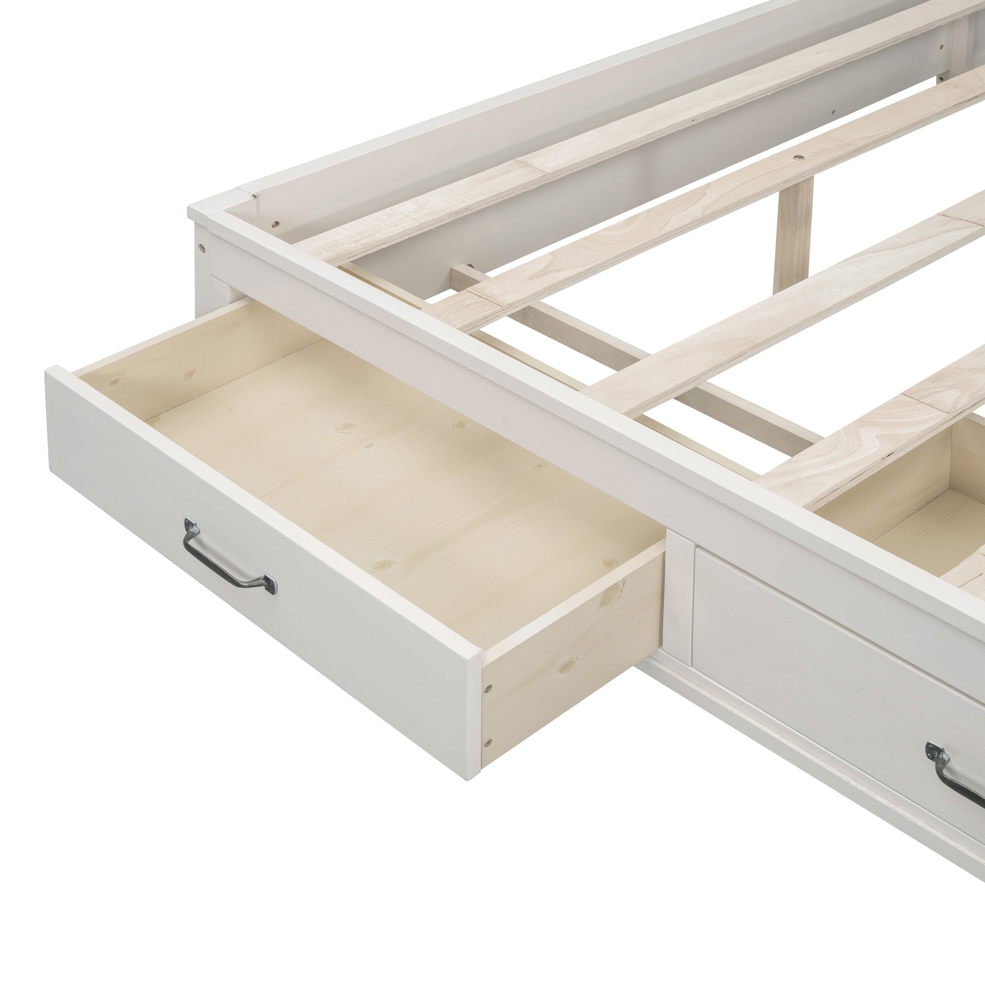 Full Size Wooden Daybed With 3 Storage Drawers, Upper Soft Board, Shelf, And A Set Of Sockets And Usb Ports, White White Solid Wood Mdf