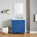 Bathroom Vanity Blue Solid Wood Mdf