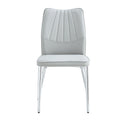 6 Light Gray Dining Chairs. Modern Chairs From The Middle Ages. Made Of Pu Material Cushion And Silver Metal Legs. Suitable For Restaurants And Living Rooms C 009 Light Gray Pu